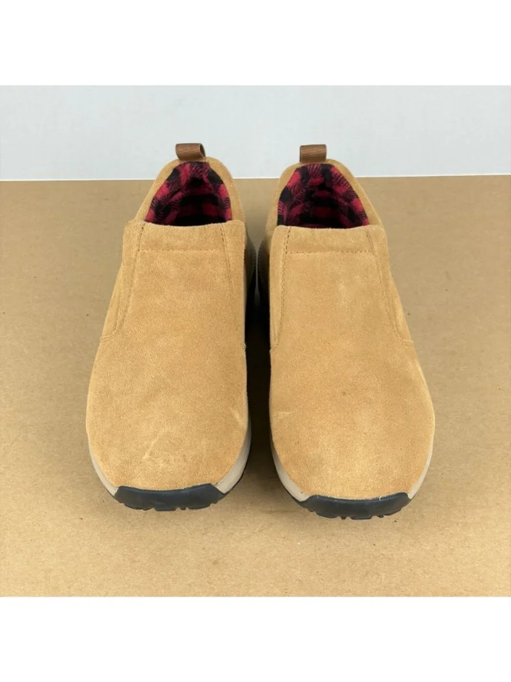 Skechers Ultra Outdoor Pine Slip On Shoes Womens 7 Tan Suede Goga Mat Comfort